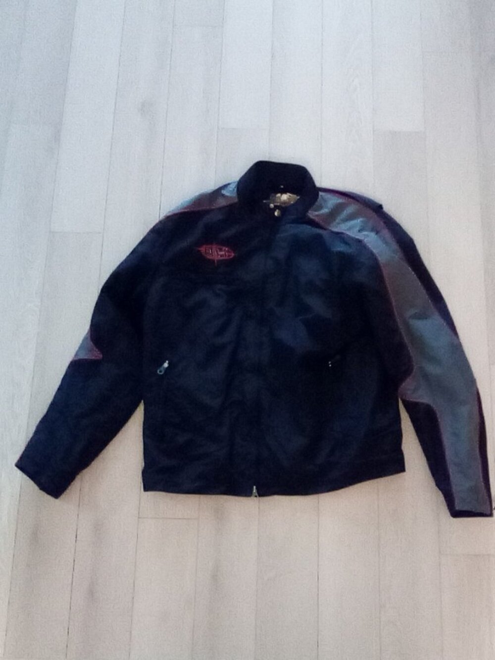 Mens Harley- Davidson Biker Motorcycle Jacket Nylon Black / Gray Sz XL